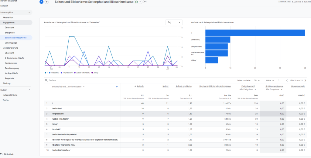 Berichte in Google Analytics ansehen