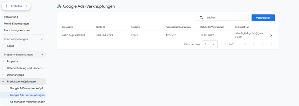 Google Ads verknüpfen